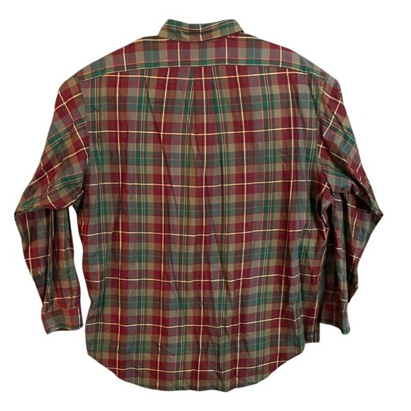 Ralph Lauren Blake Plaid Button Down Shirt Mens XL Burgundy Green Long Sleeve - Picture 2 of 6